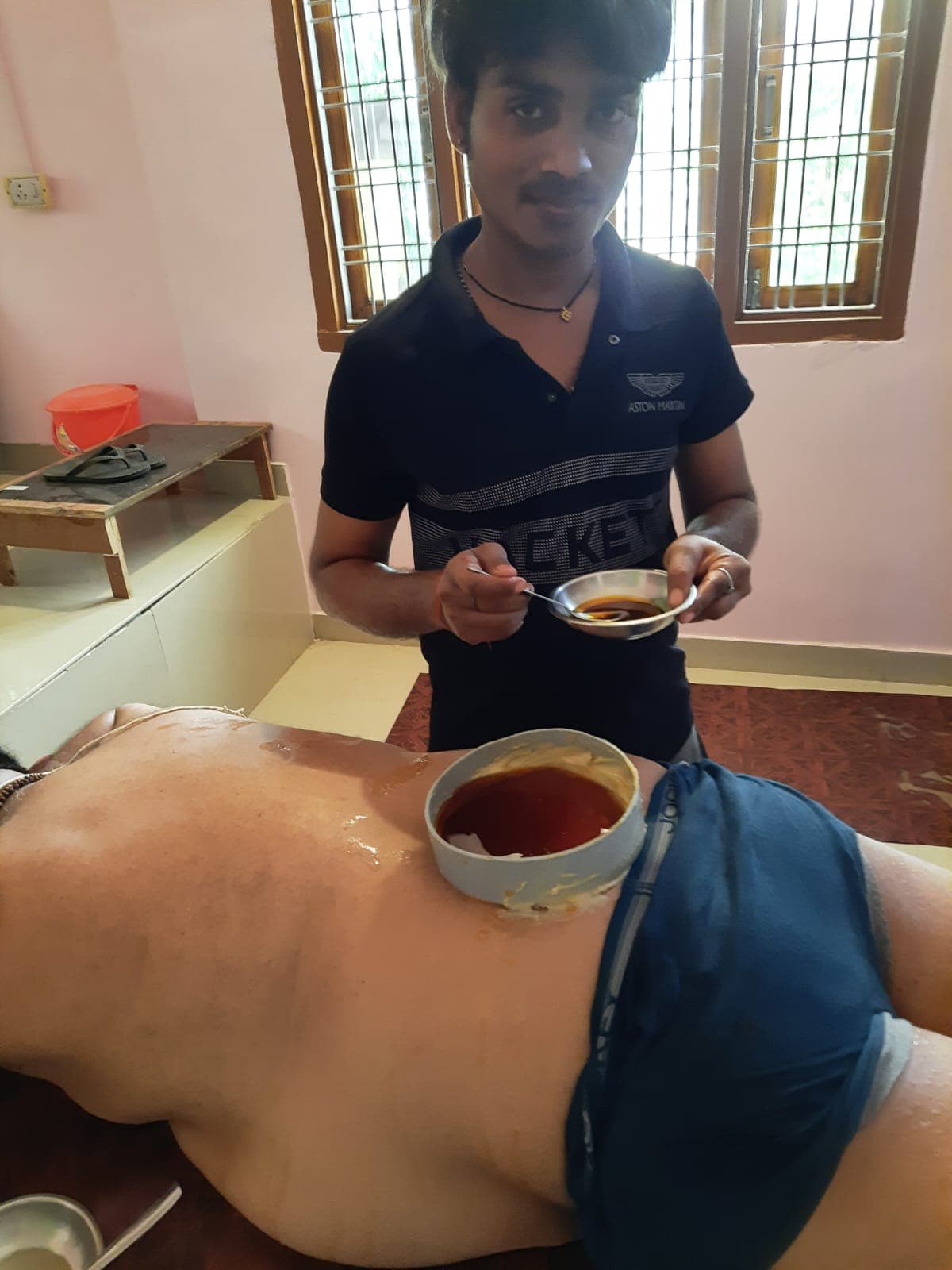 Kati Basti back pain treatment in progress